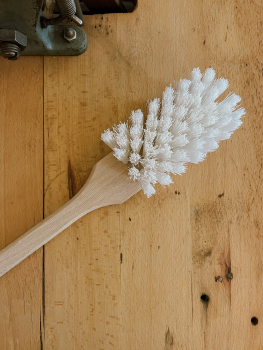 Preview: Klosettbürste KLASSIK, Holz flach, geölt / Nylon weiss